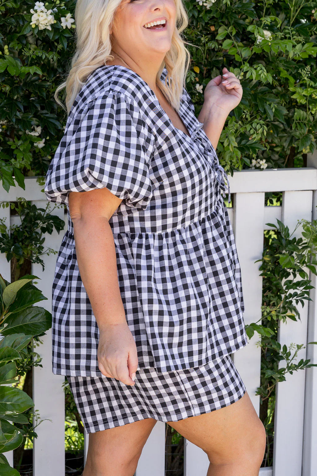 Birdie Top in Black Gingham - Image 10