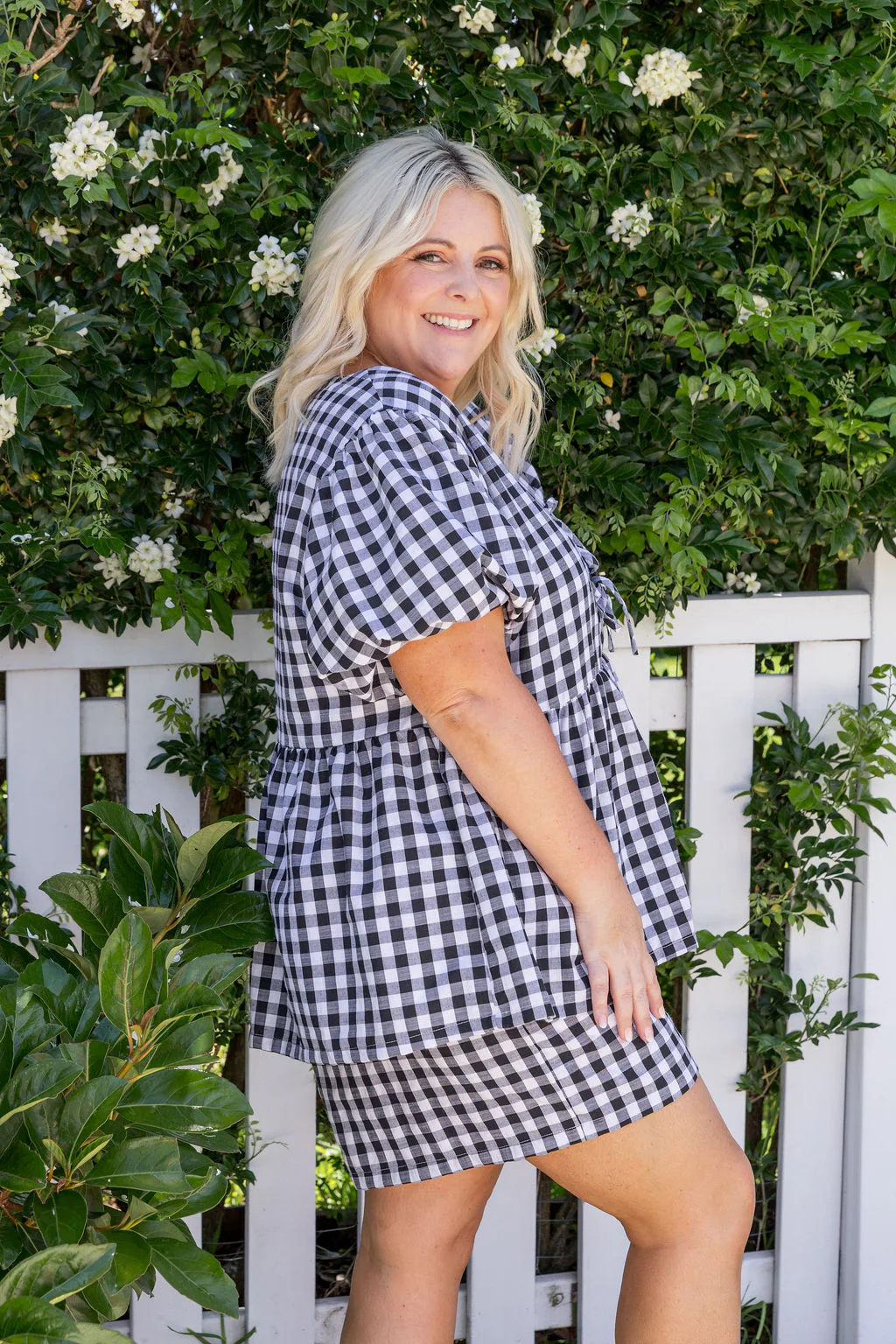 Birdie Top in Black Gingham - Image 11