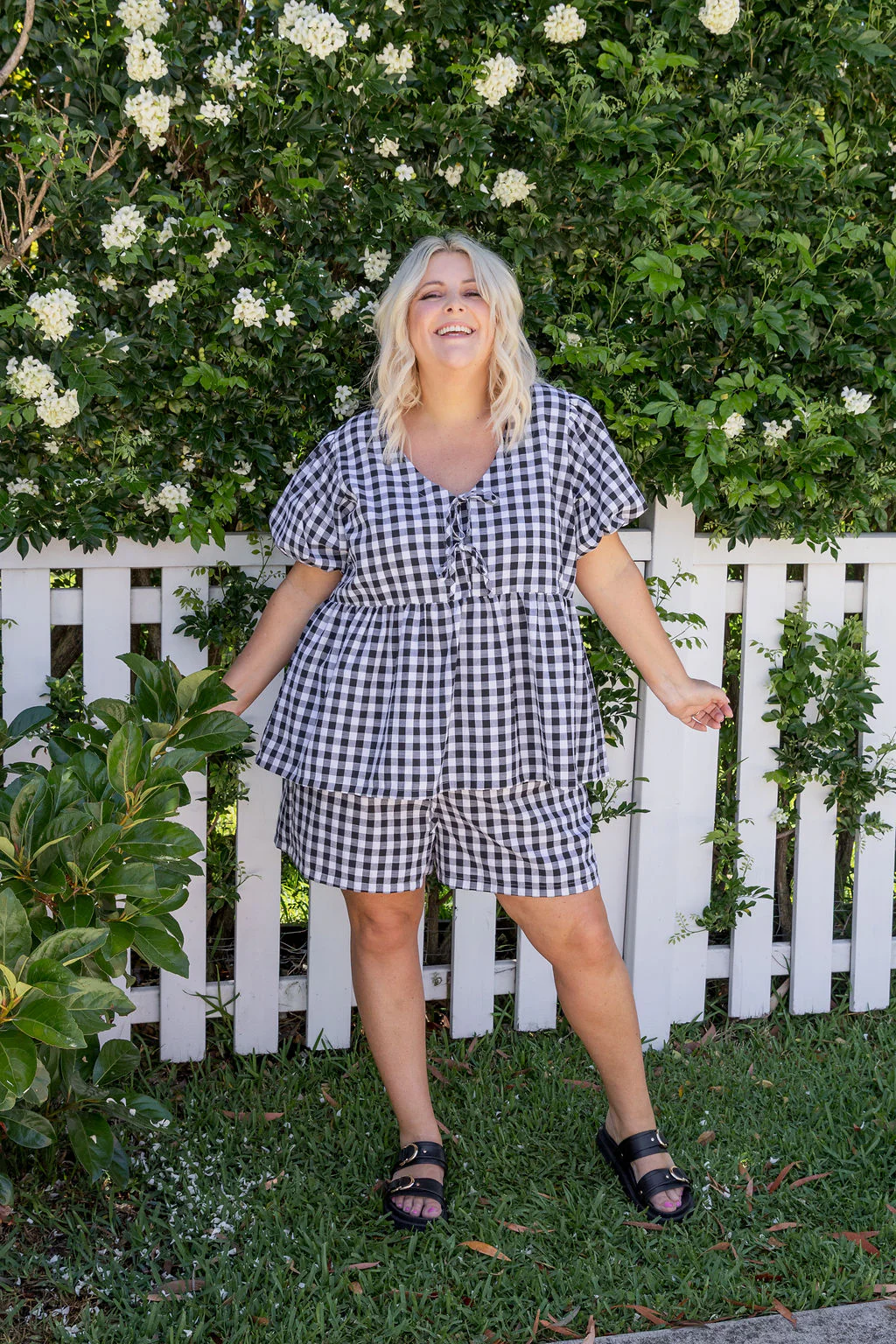 Birdie Top in Black Gingham - Image 3