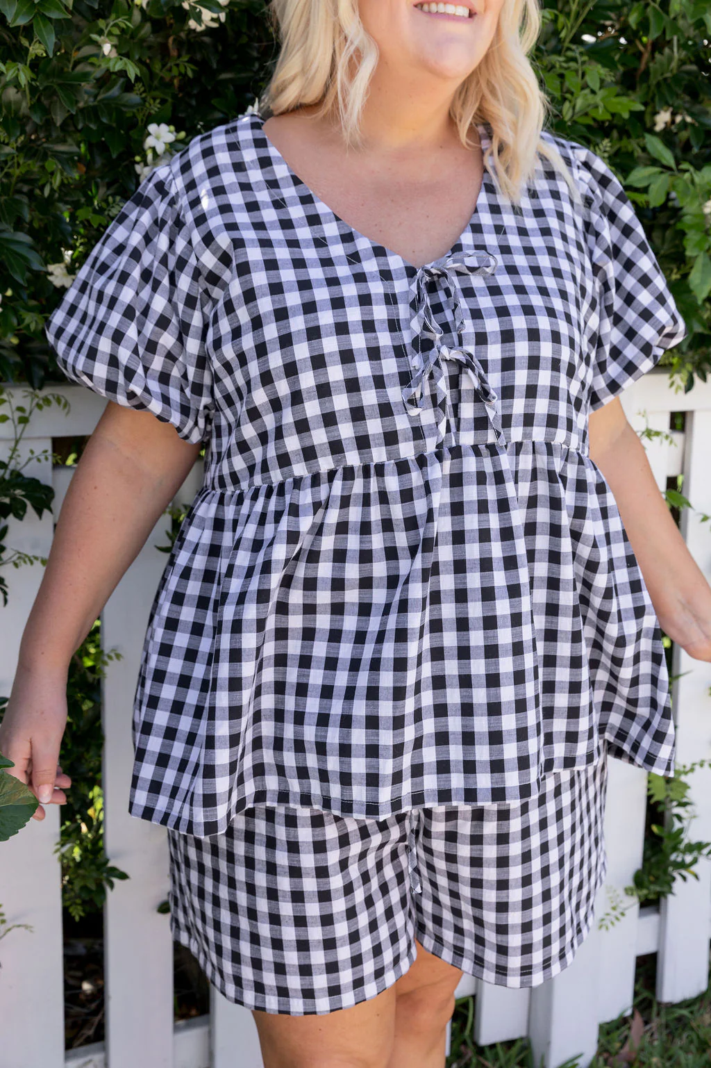 Birdie Top in Black Gingham - Image 7