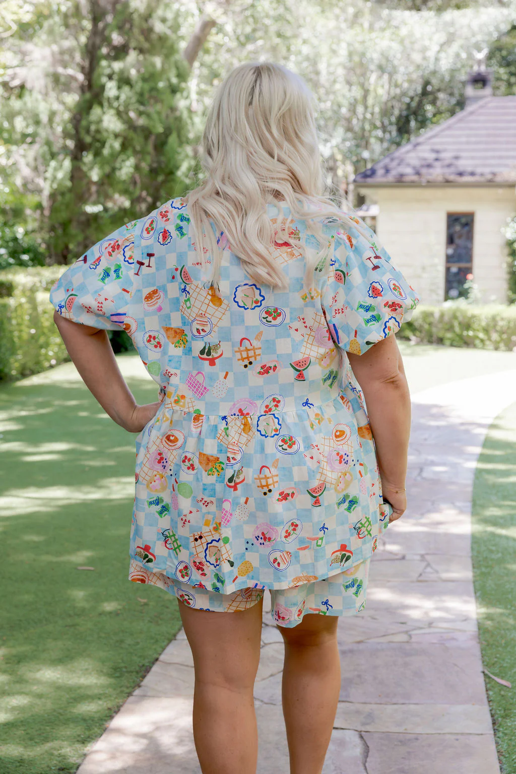 Birdie Linen Blend Top in Picnic - Image 12