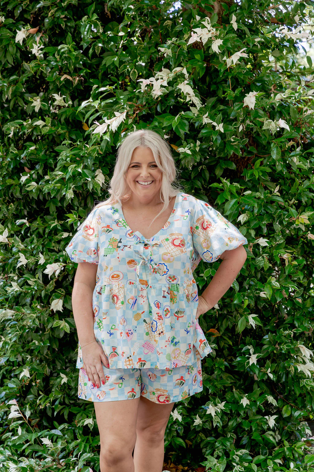 Birdie Linen Blend Top in Picnic - Image 4