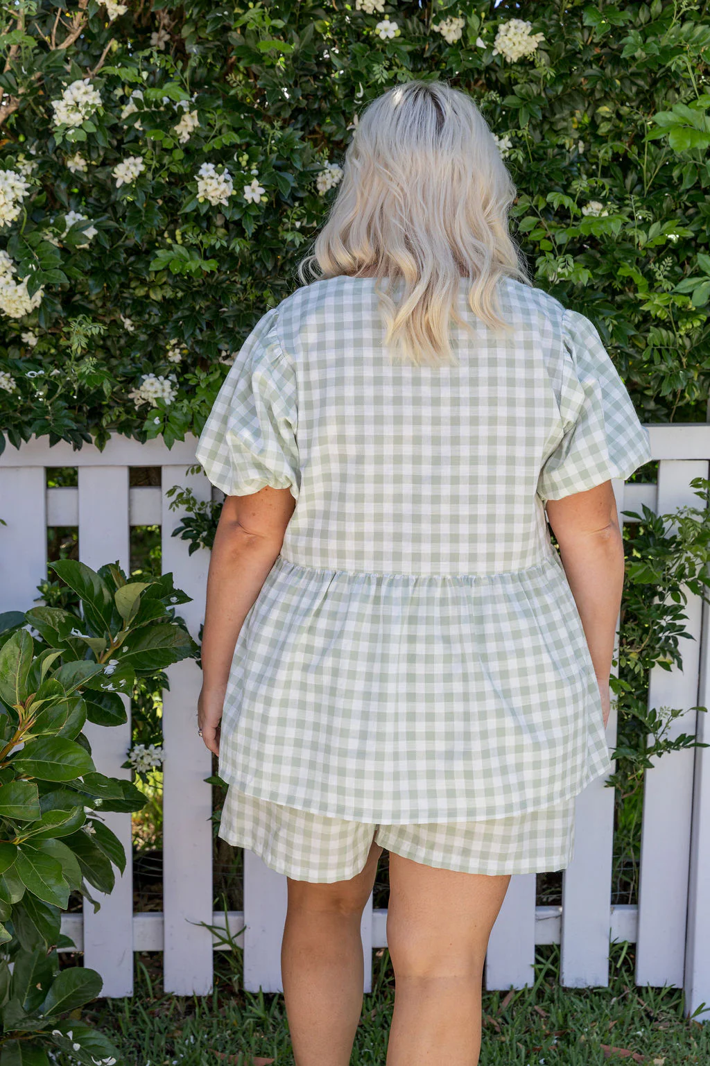 Birdie Top in Sage Gingham - Image 19