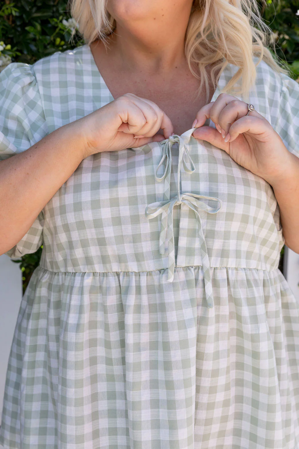 Birdie Top in Sage Gingham - Image 7