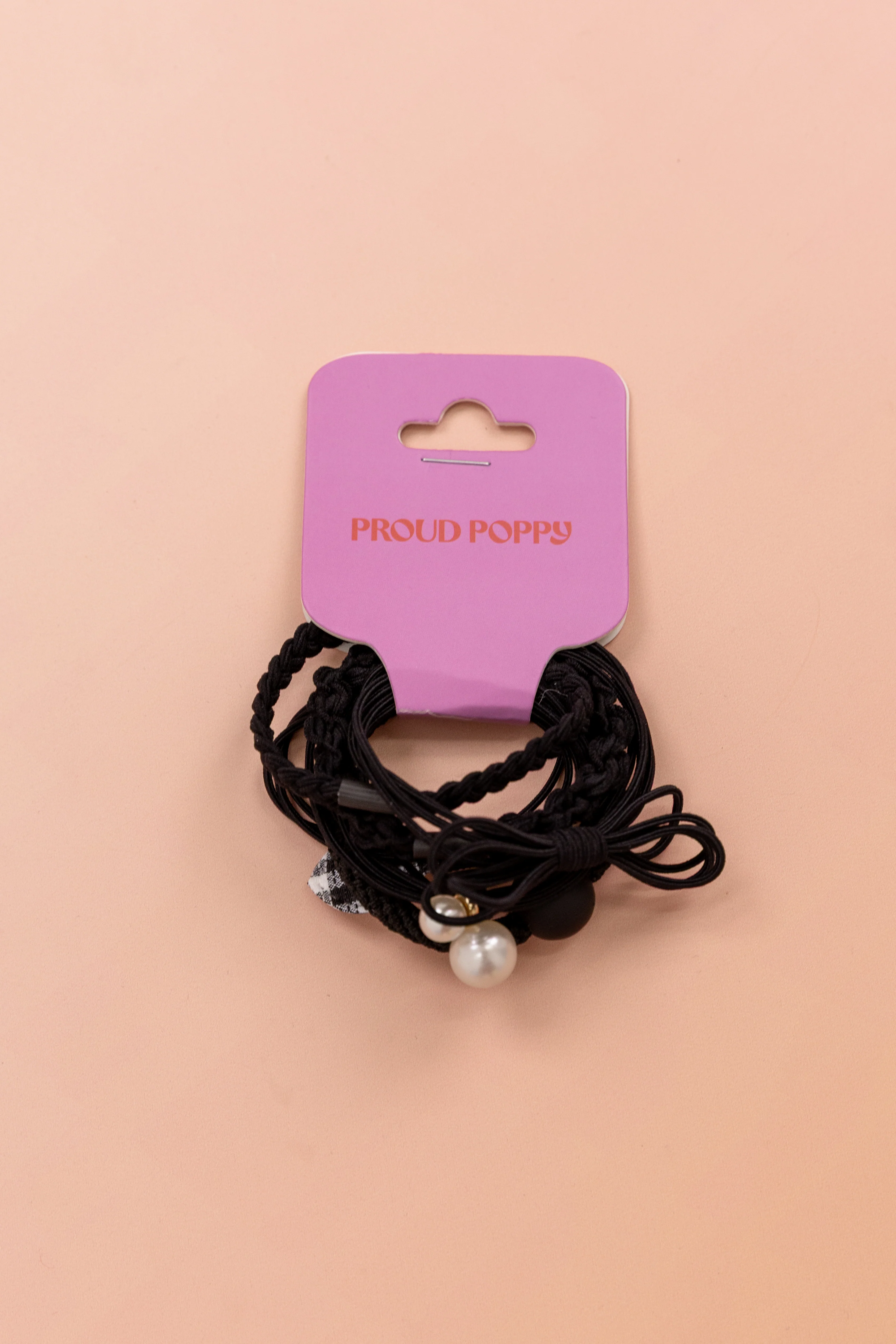 Black Mixed Hair Ties - 6 Pack