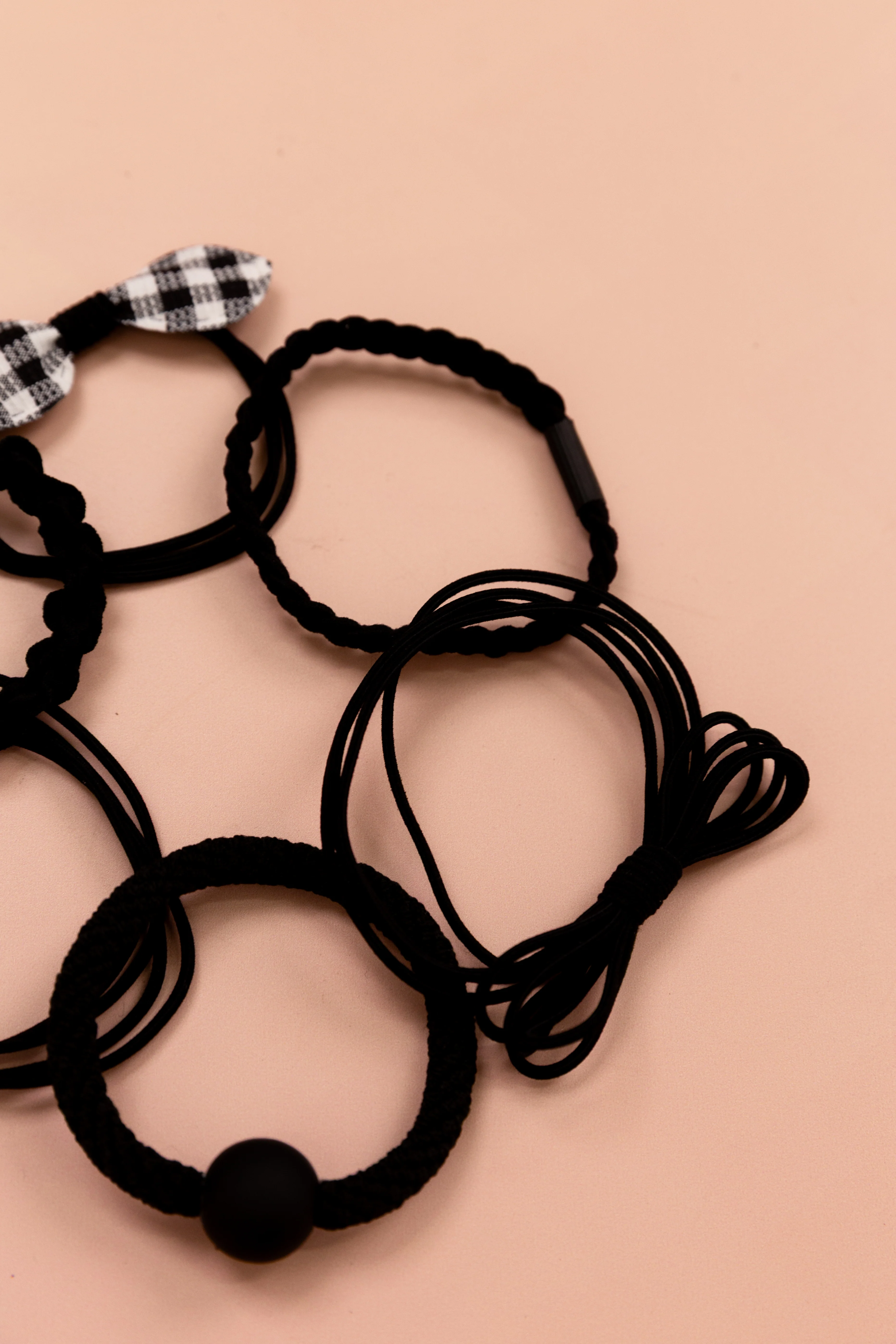 Black Mixed Hair Ties - 6 Pack - Image 5