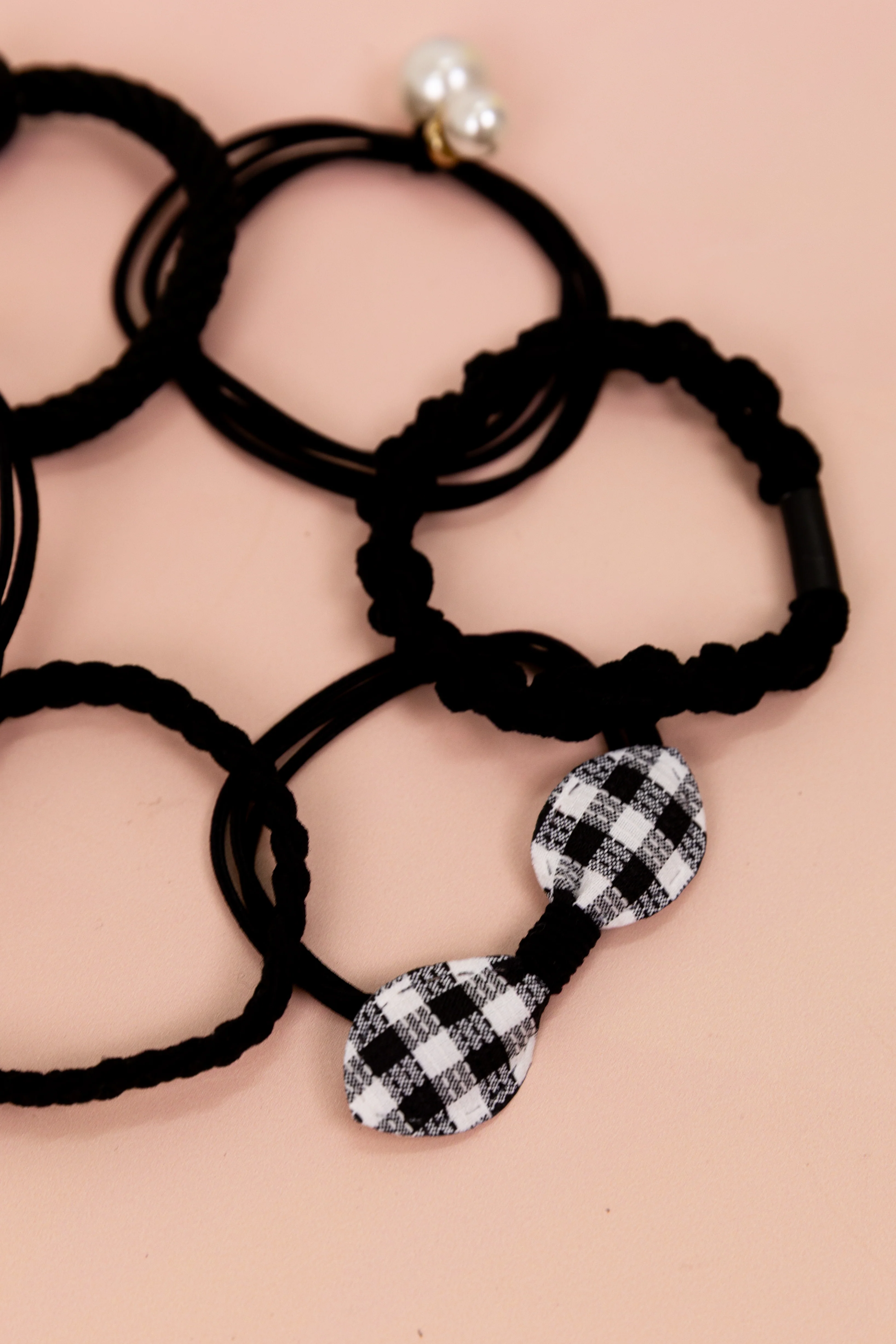 Black Mixed Hair Ties - 6 Pack - Image 6