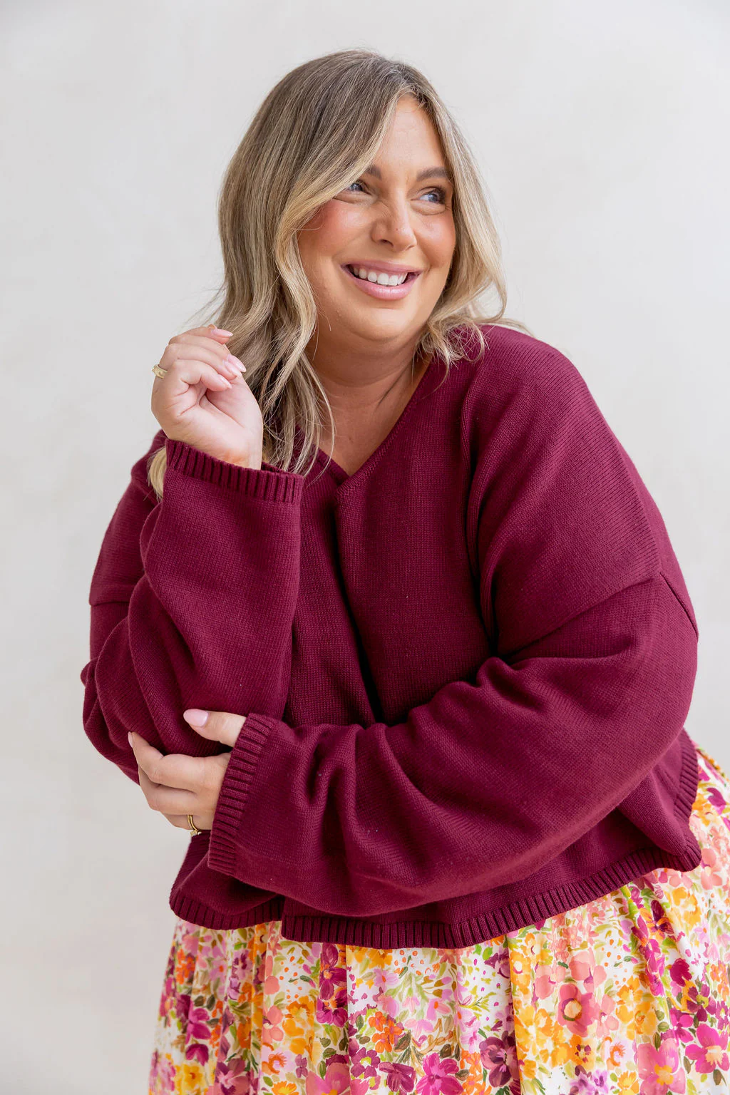 Blakely Crop Knit in Burgundy