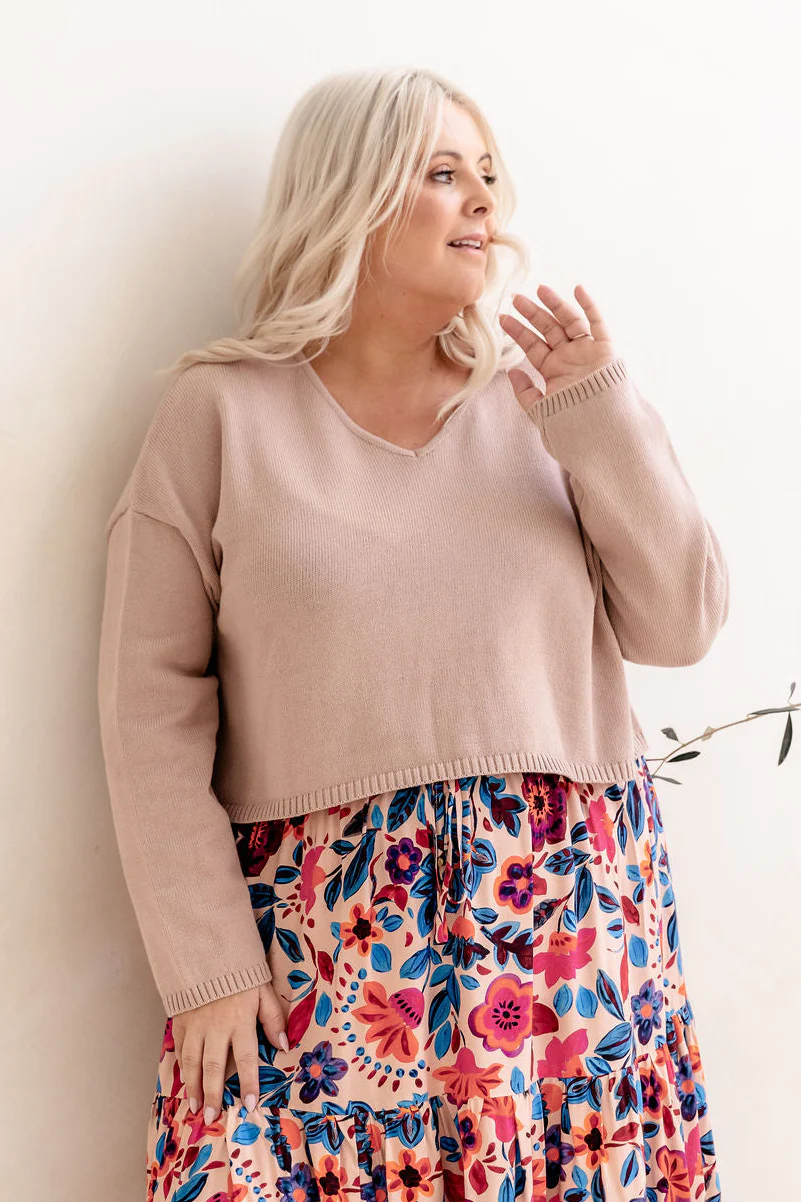 Blakely Crop Knit in Champagne
