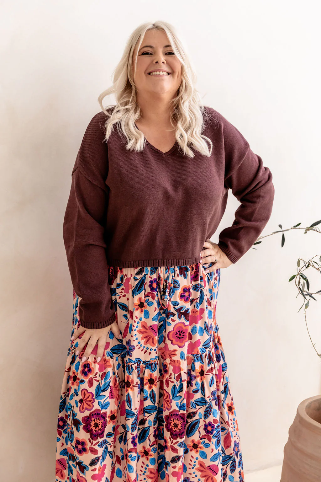 Blakely Crop Knit in Chocolate - Image 3