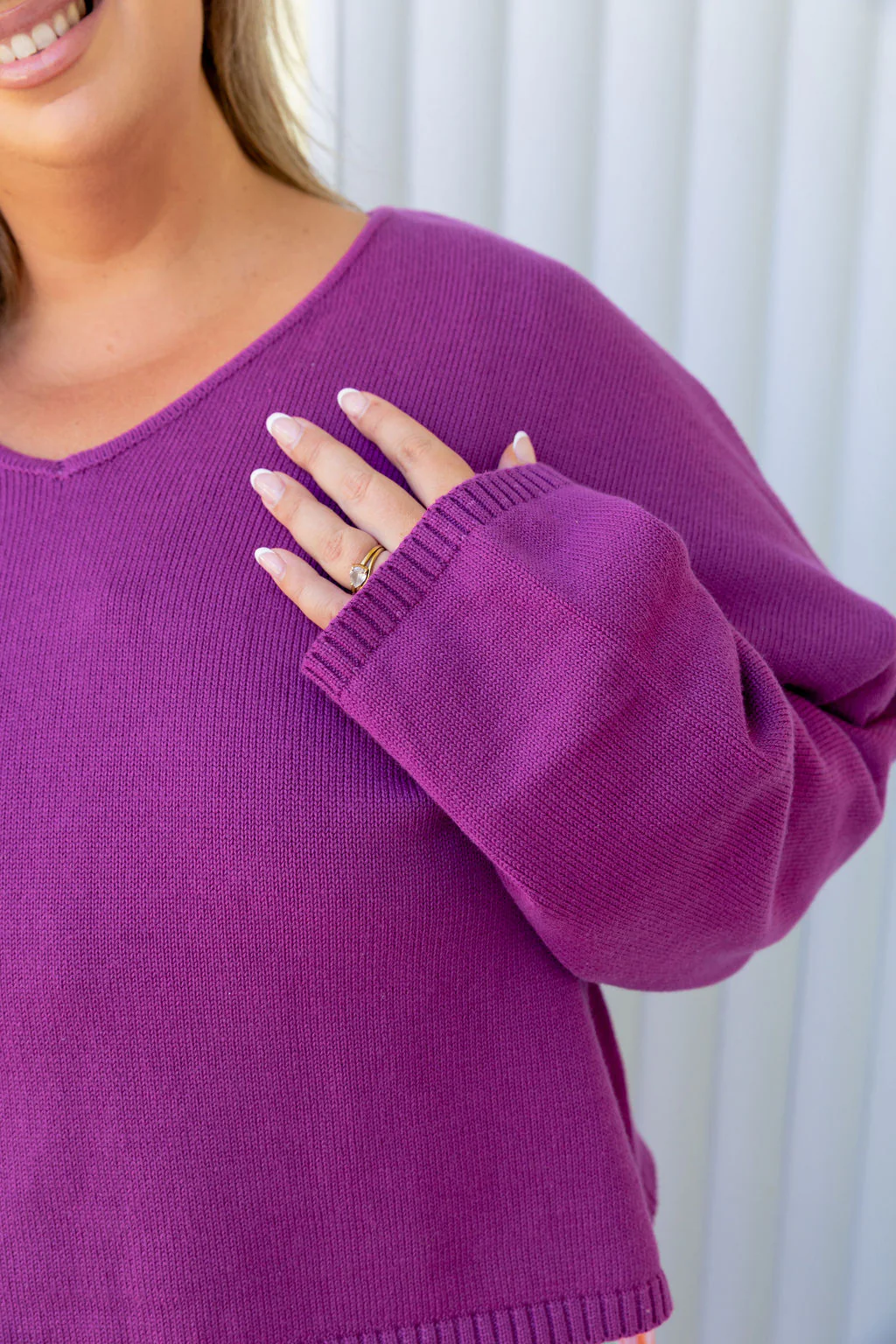 Blakely Crop Knit in Grape - Image 9