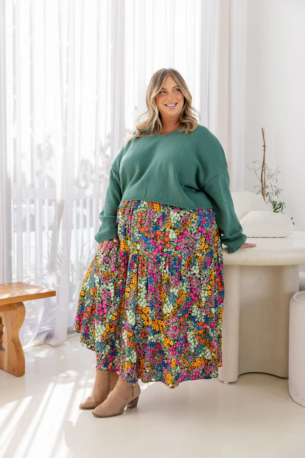 Blakely Crop Knit in Leaf Green - Image 3