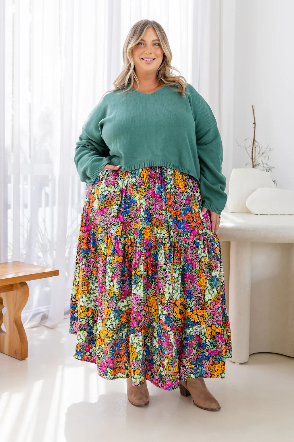 Blakely Crop Knit in Leaf Green - Image 6