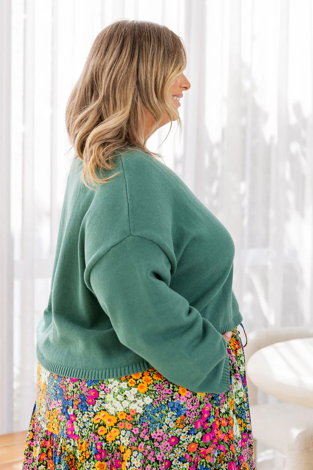 Blakely Crop Knit in Leaf Green - Image 8