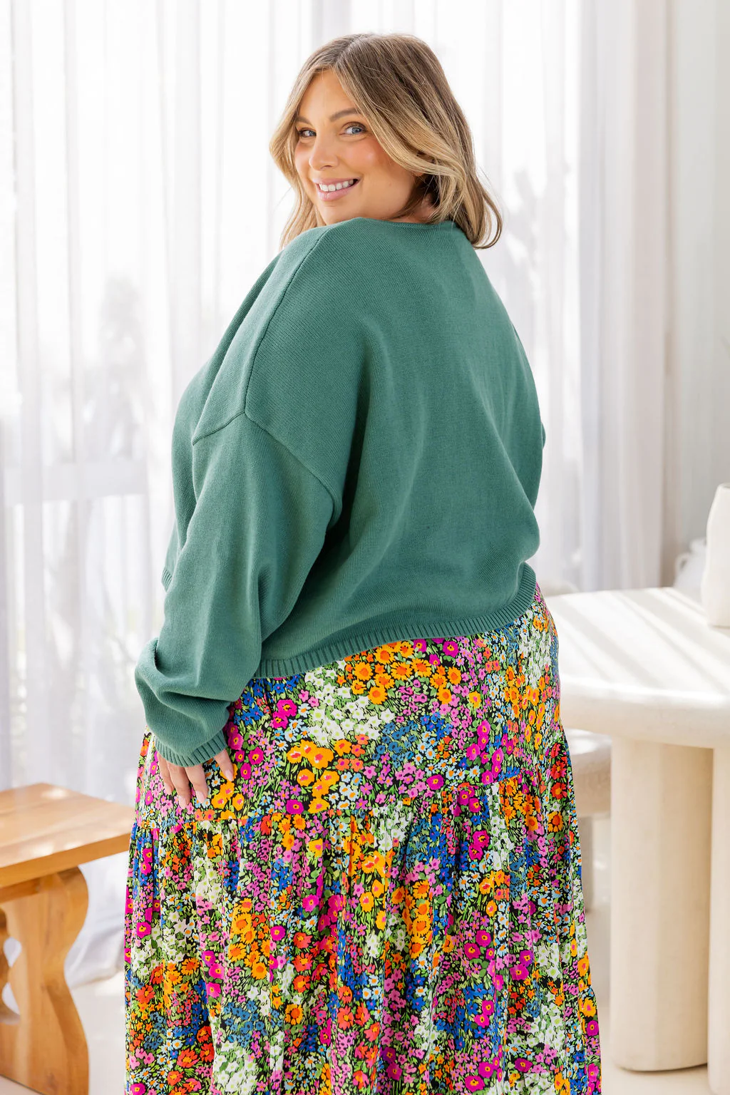 Blakely Crop Knit in Leaf Green - Image 9