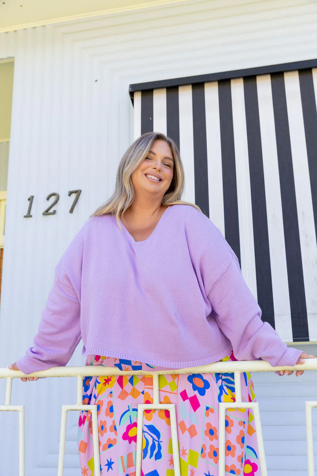 Blakely Crop Knit in Lilac - Image 8