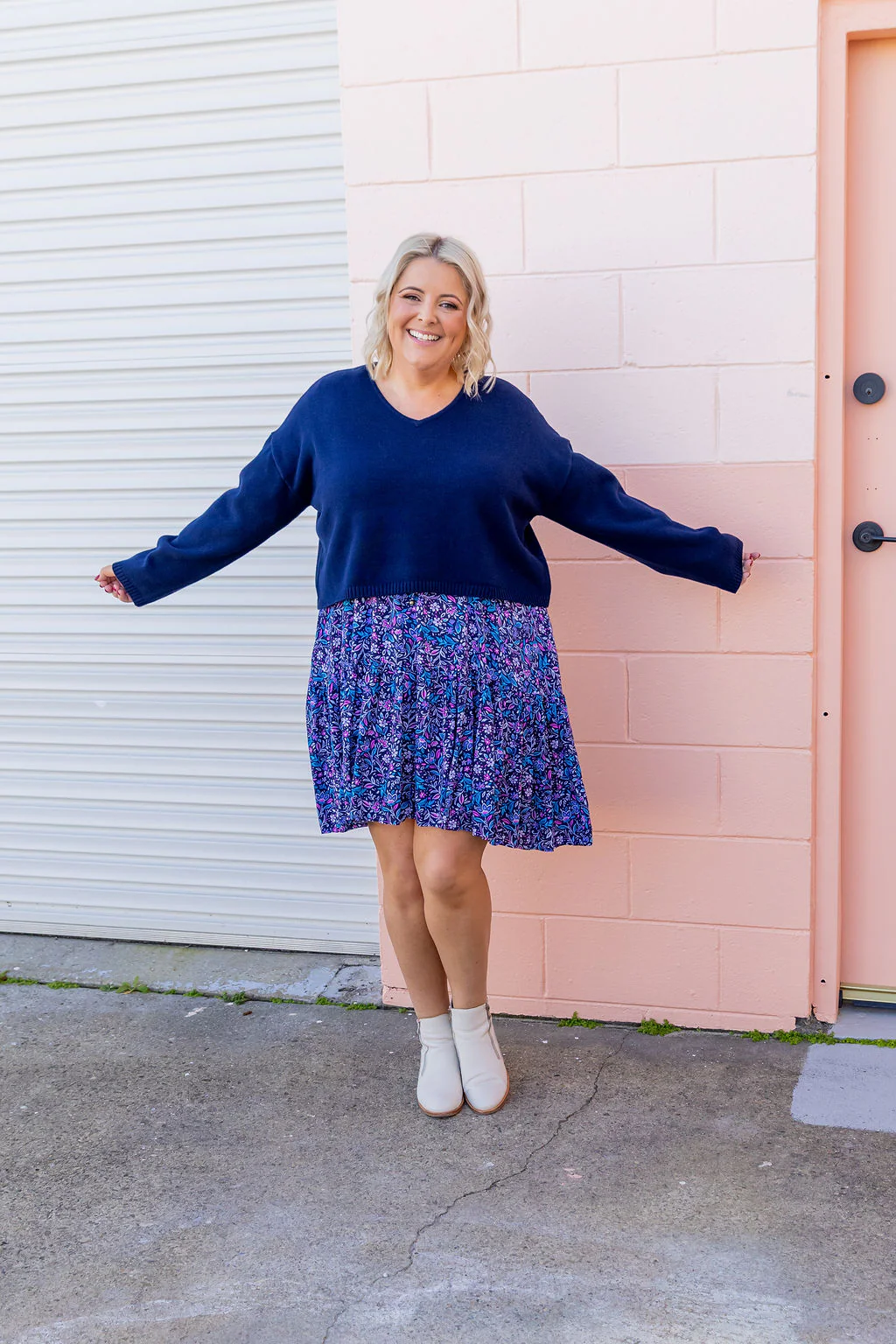 Blakely Crop Knit in Navy - Image 12