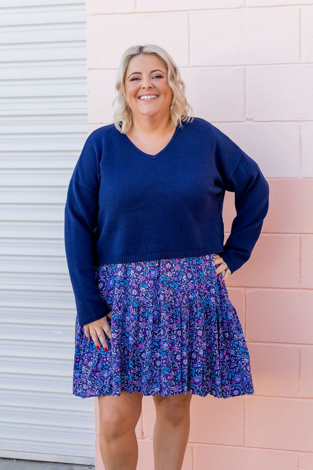Blakely Crop Knit in Navy - Image 15
