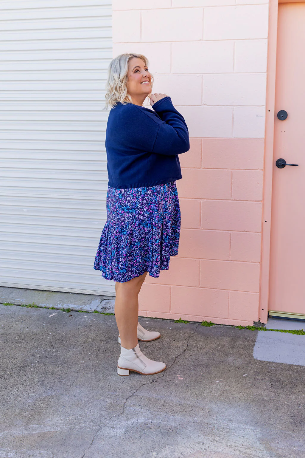 Blakely Crop Knit in Navy - Image 19