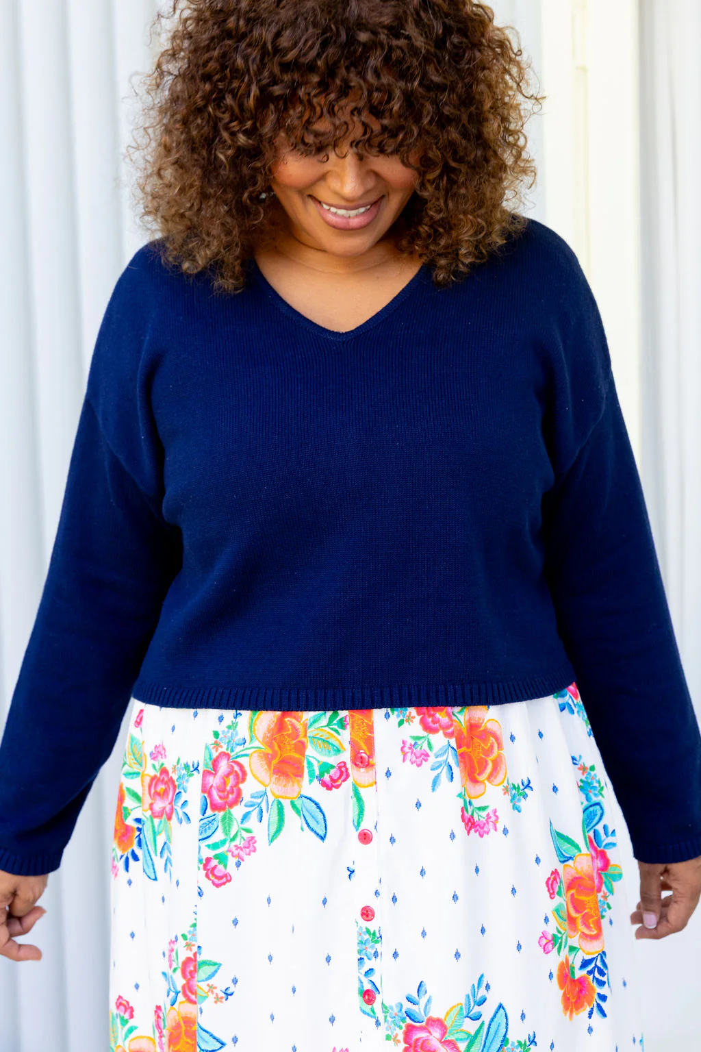 Blakely Crop Knit in Navy - Image 7