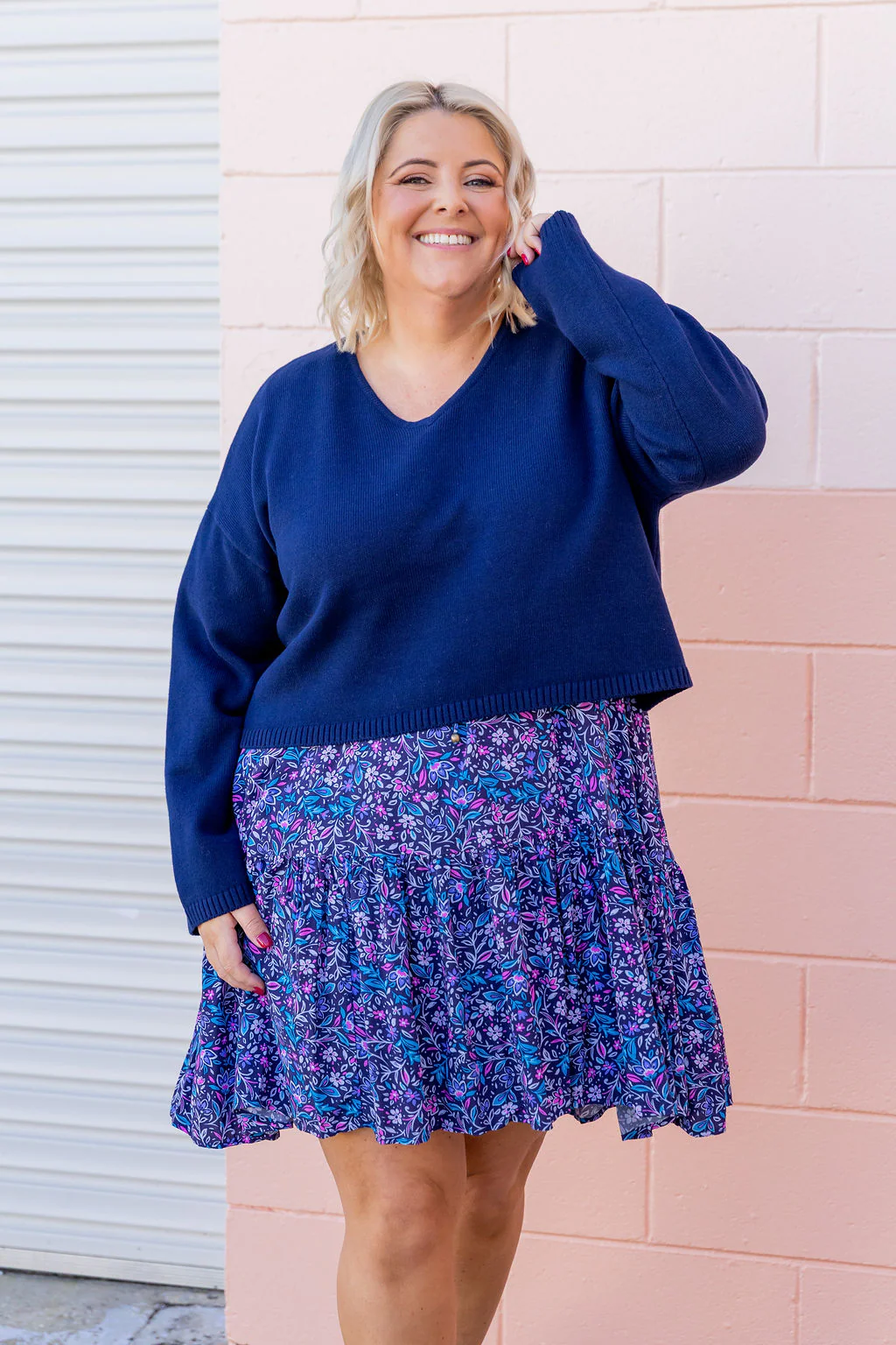 Blakely Crop Knit in Navy - Image 9