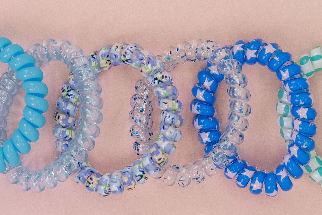 Blue Coil Hair Ties – 6 Pack - Image 3