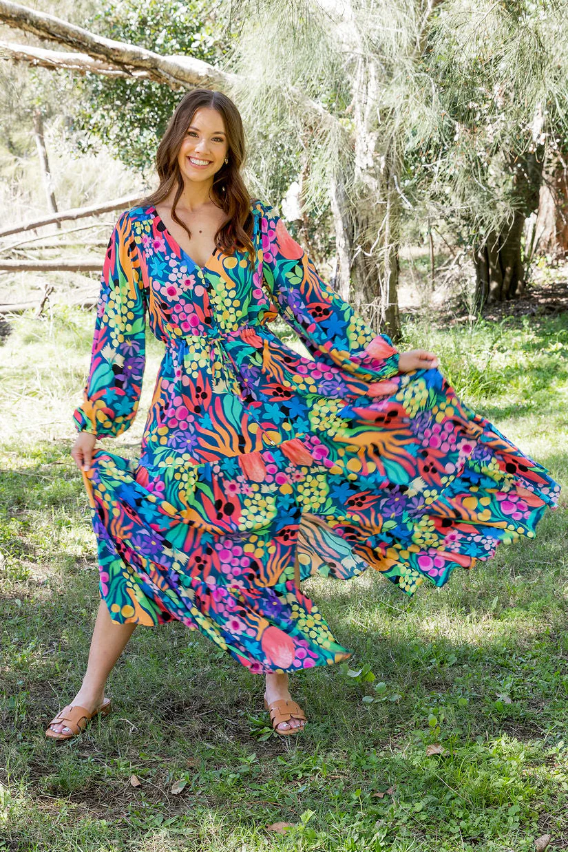Bonnie Long Sleeve Dress in Natives by Kasey Rainbow - Image 3