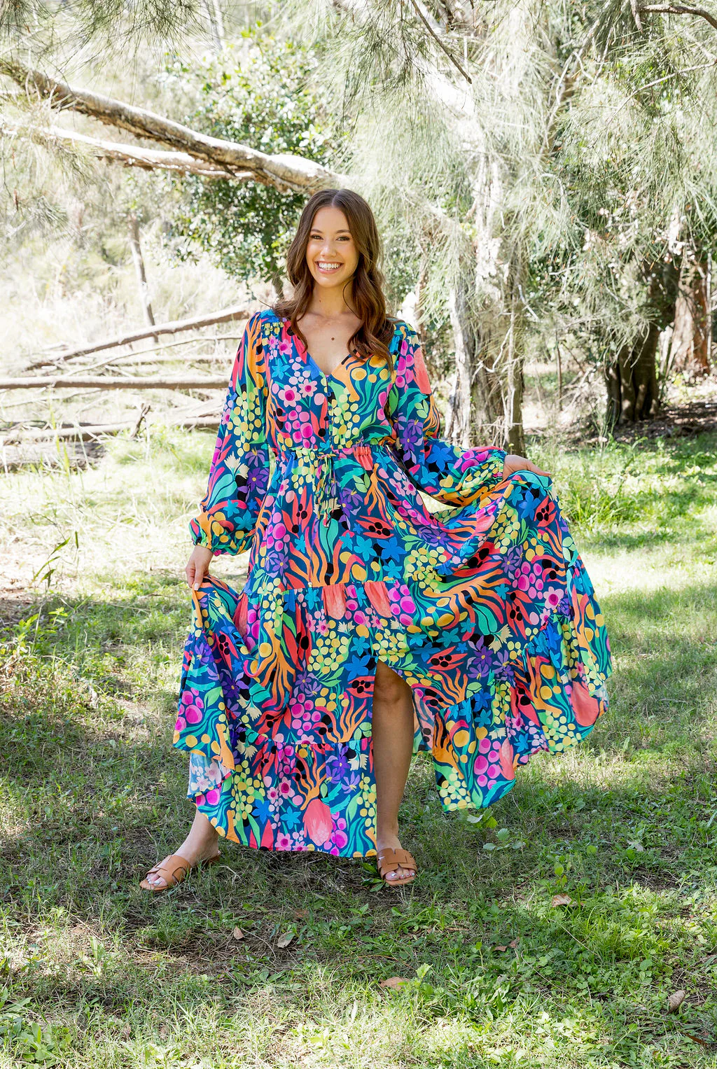 Bonnie Long Sleeve Dress in Natives by Kasey Rainbow - Image 5
