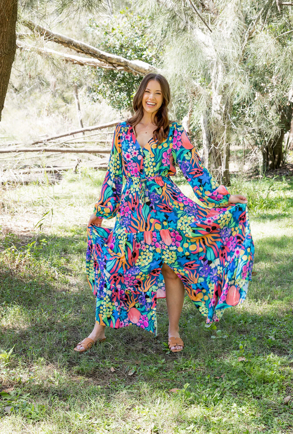 Bonnie Long Sleeve Dress in Natives by Kasey Rainbow - Image 6