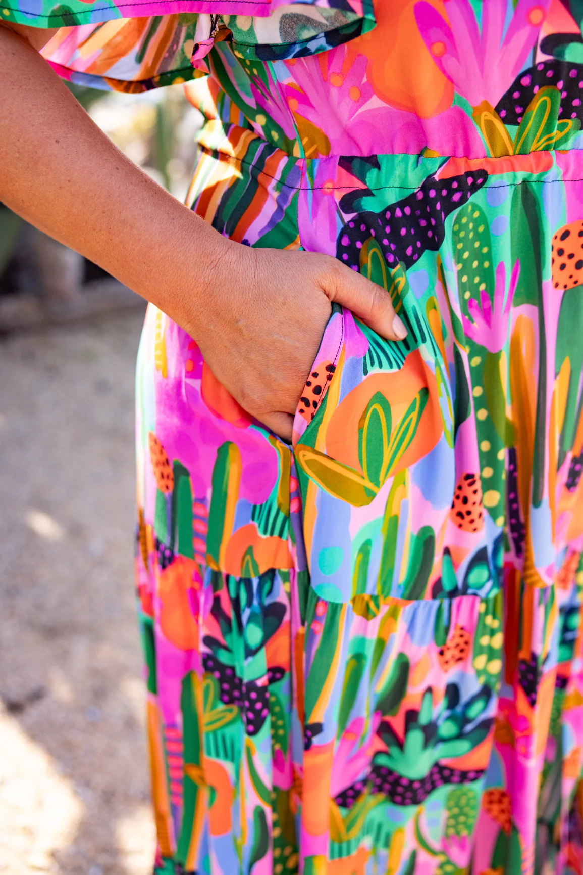 Bonnie Dress in Neon Cactus Country by Deb McNaughton - Image 4
