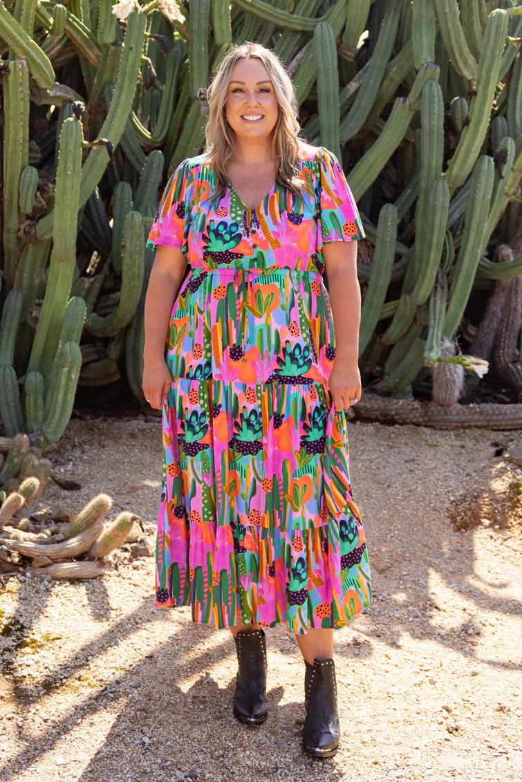 Bonnie Dress in Neon Cactus Country by Deb McNaughton - Image 5