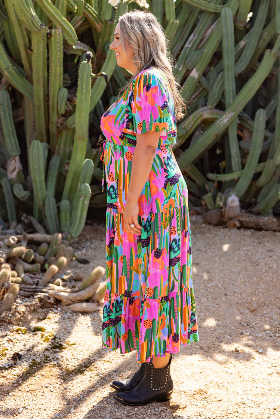 Bonnie Dress in Neon Cactus Country by Deb McNaughton - Image 6