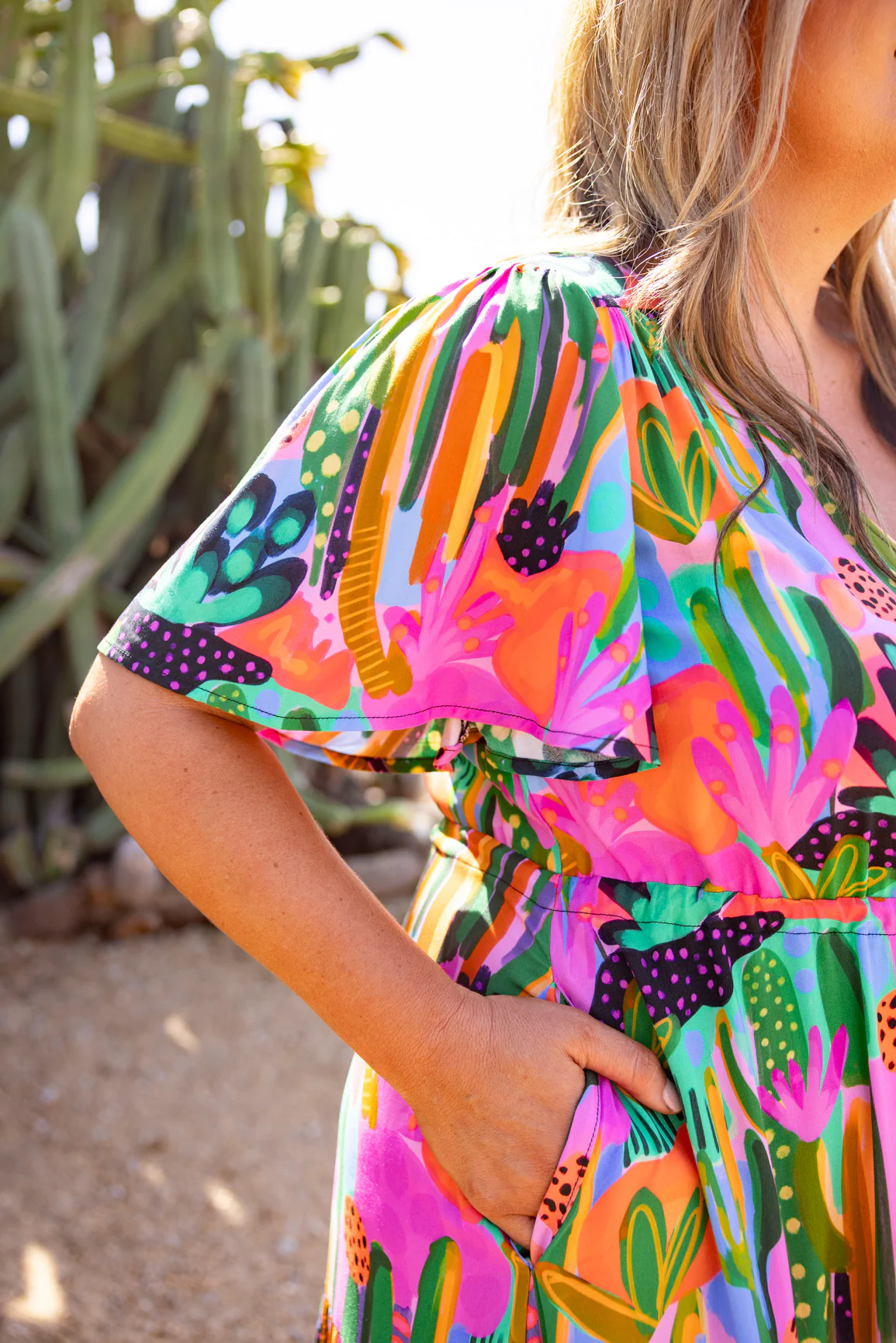 Bonnie Dress in Neon Cactus Country by Deb McNaughton - Image 7