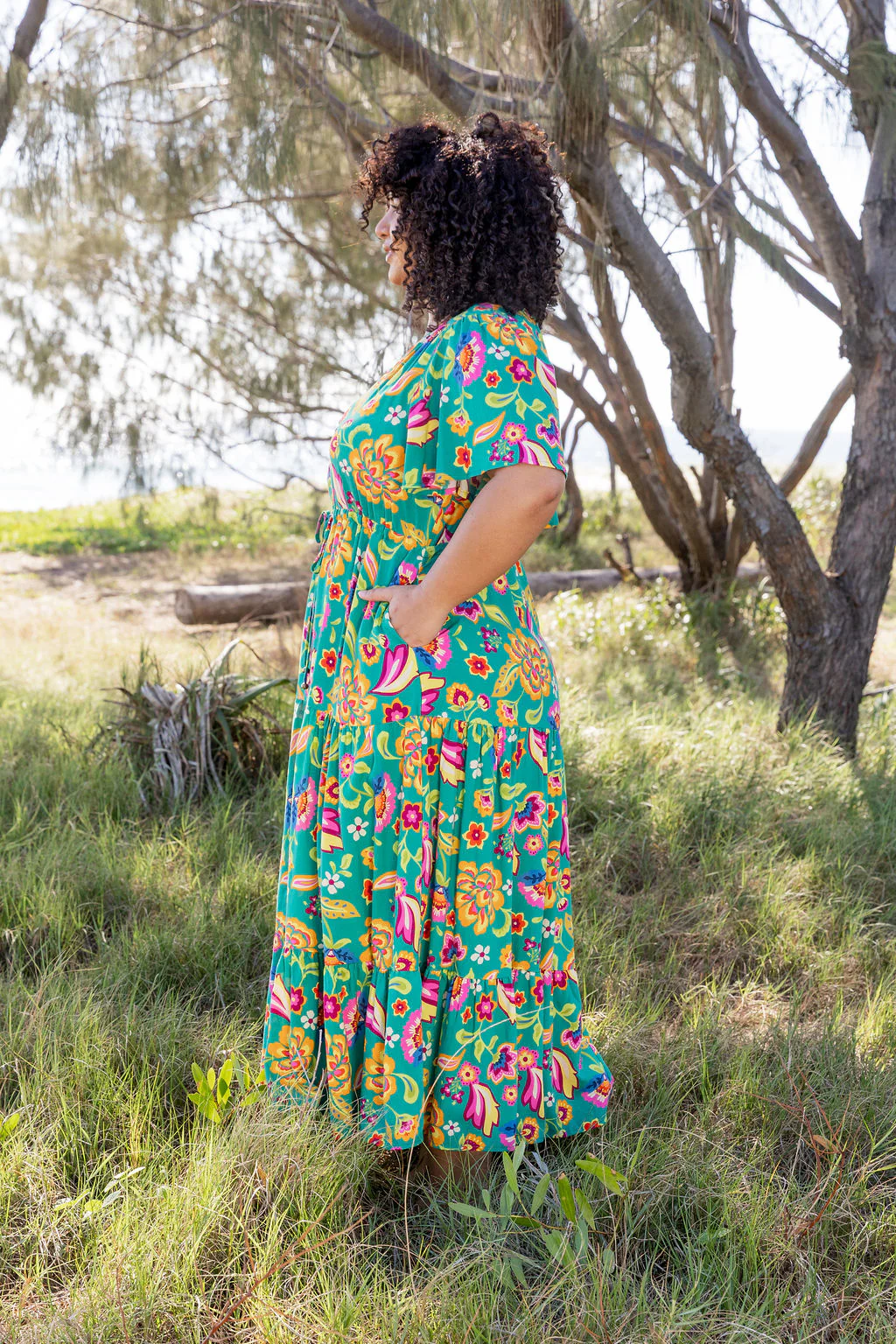 Bonnie Maxi Dress in Emerald Dreams - Image 11