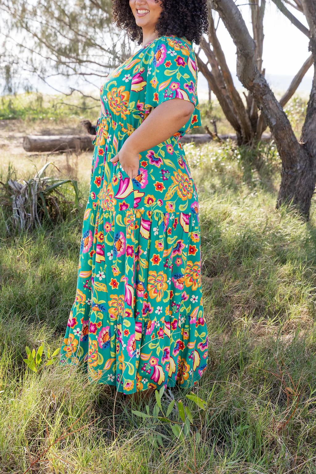 Bonnie Maxi Dress in Emerald Dreams - Image 13