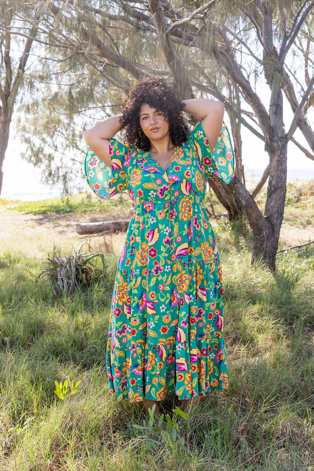 Bonnie Maxi Dress in Emerald Dreams - Image 5