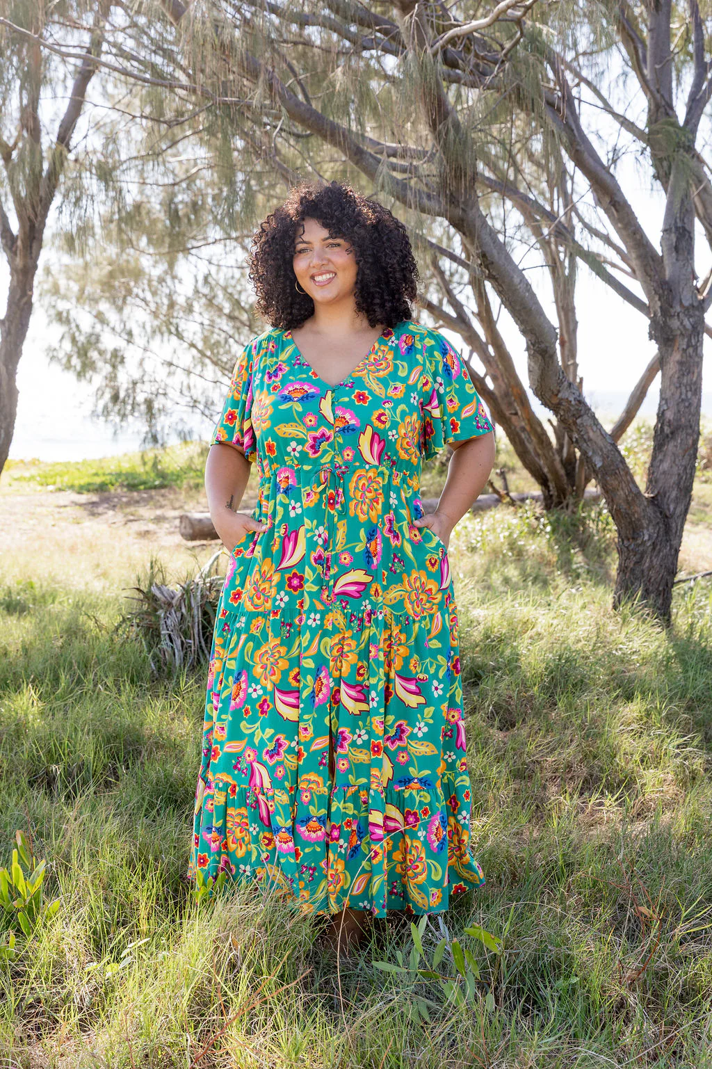 Bonnie Maxi Dress in Emerald Dreams - Image 9