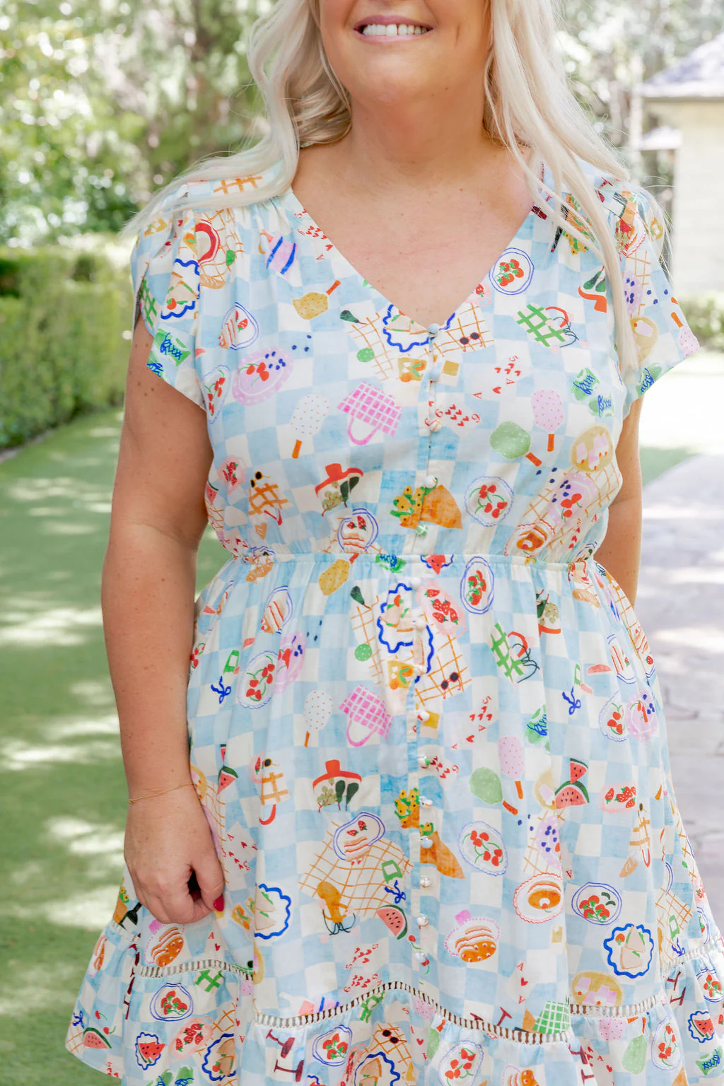 Brontie Linen Blend Dress in Picnic - Image 6