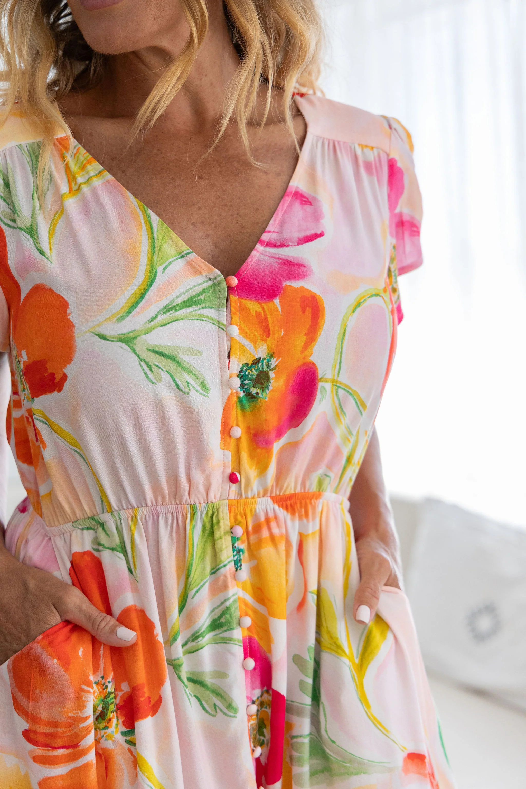 Brontie Dress in Poppies - Image 3