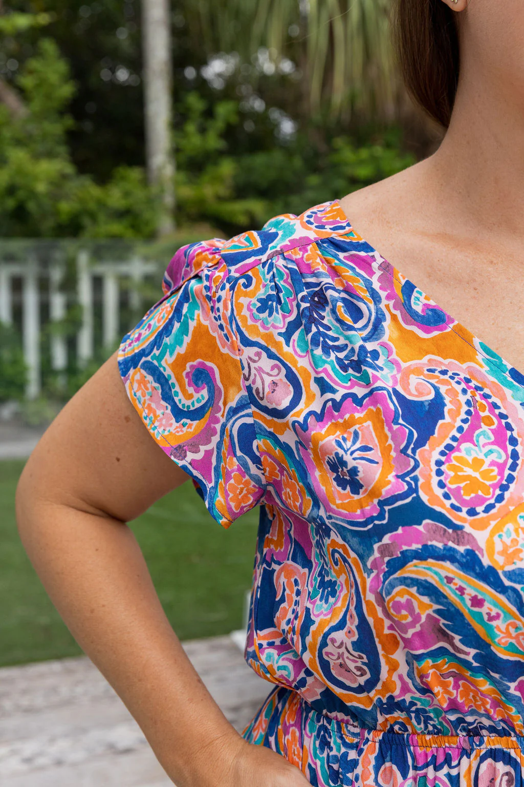 Brontie Dress in Rainbow Boteh - Image 20