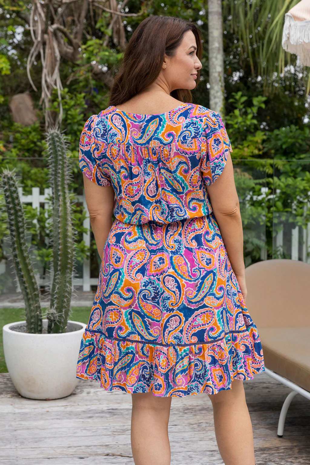Brontie Dress in Rainbow Boteh - Image 24