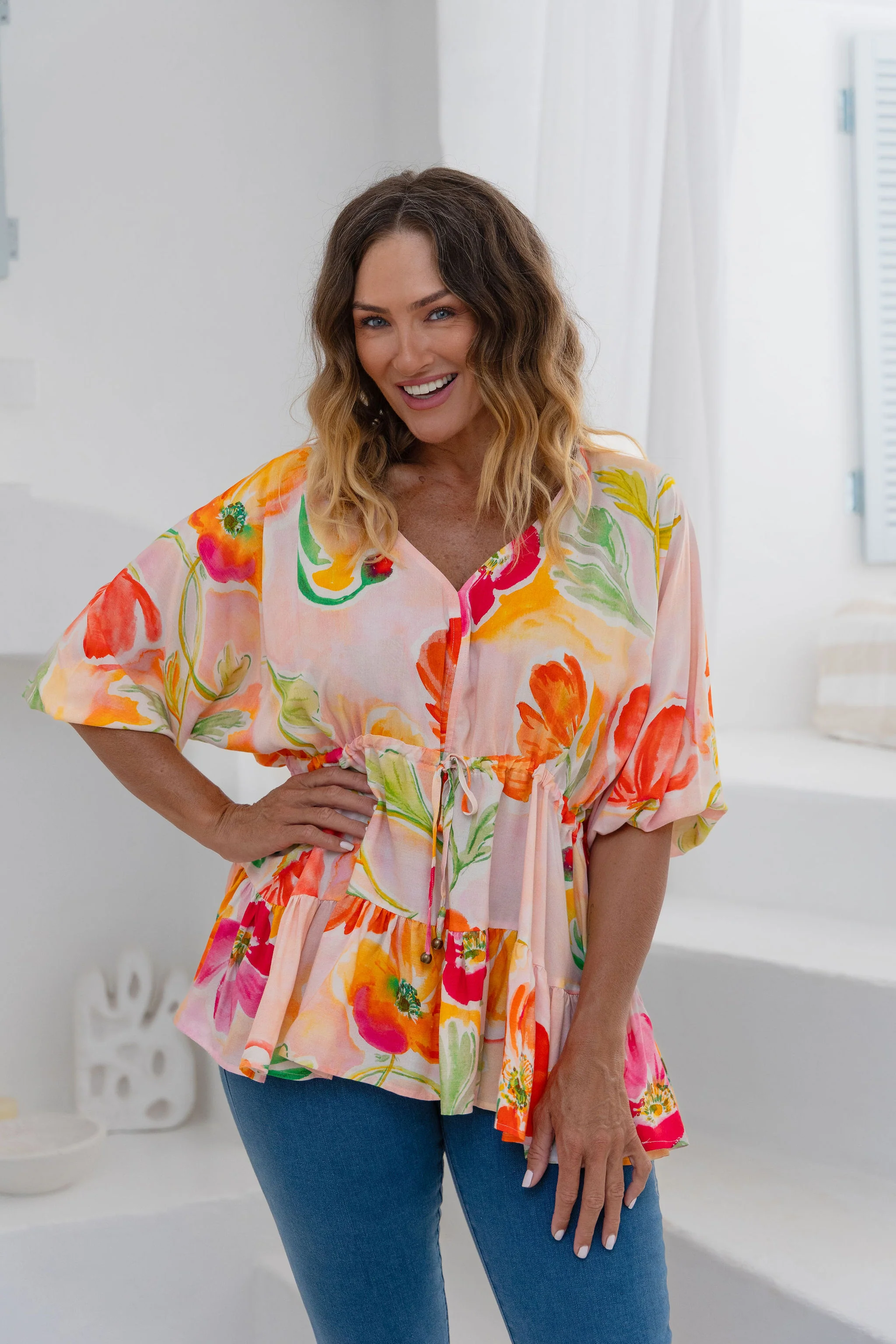 Brooklyn Top in Poppies - Image 2