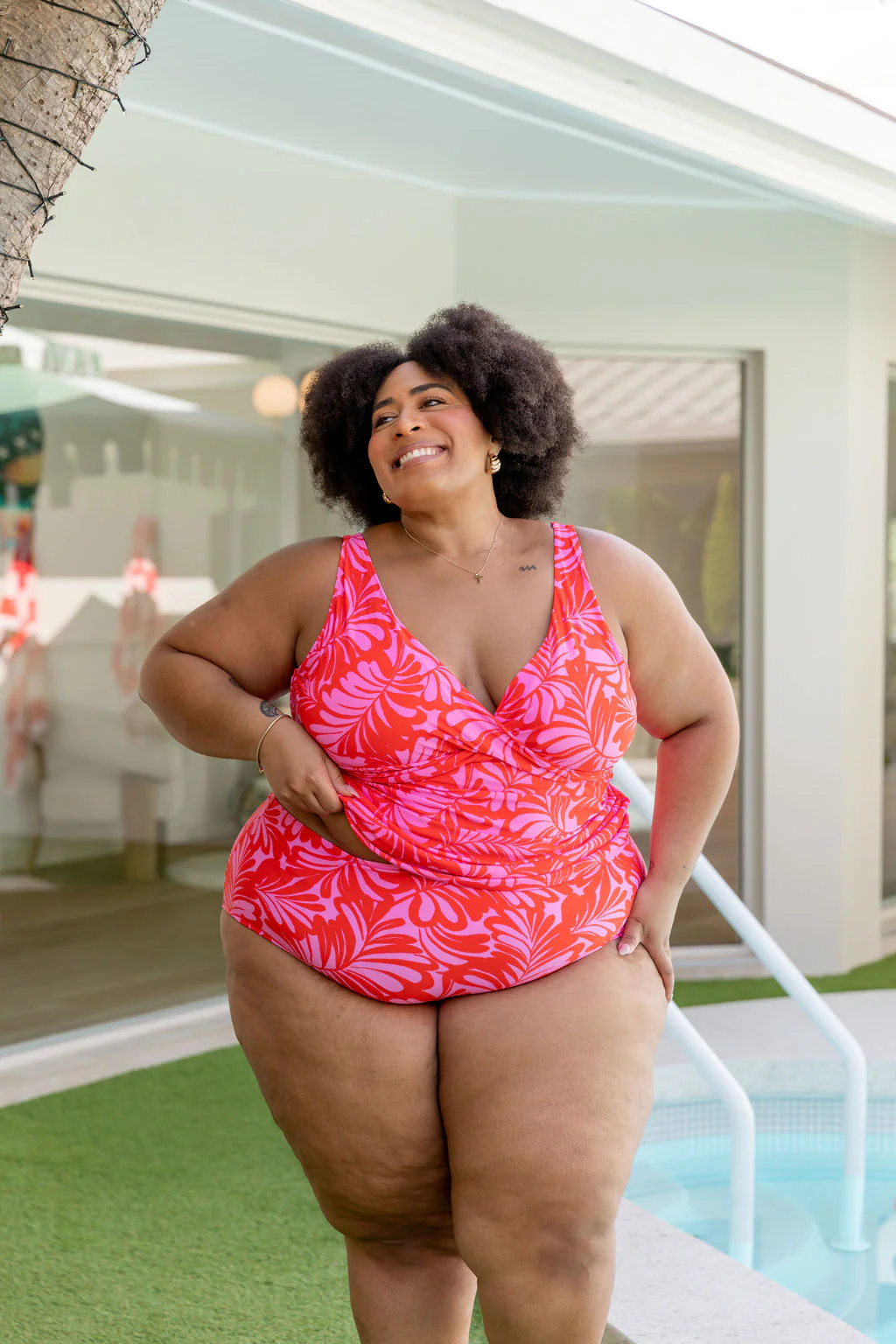 Burleigh Tankini Top In Pink Jungle - Image 3