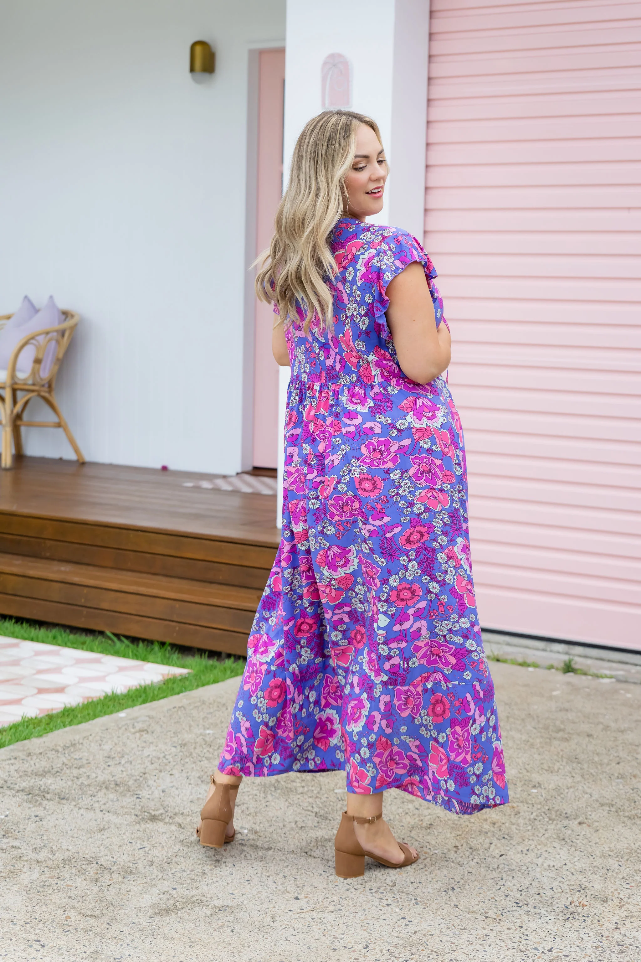 Carmody Purple Floral Maxi Dress - Image 10