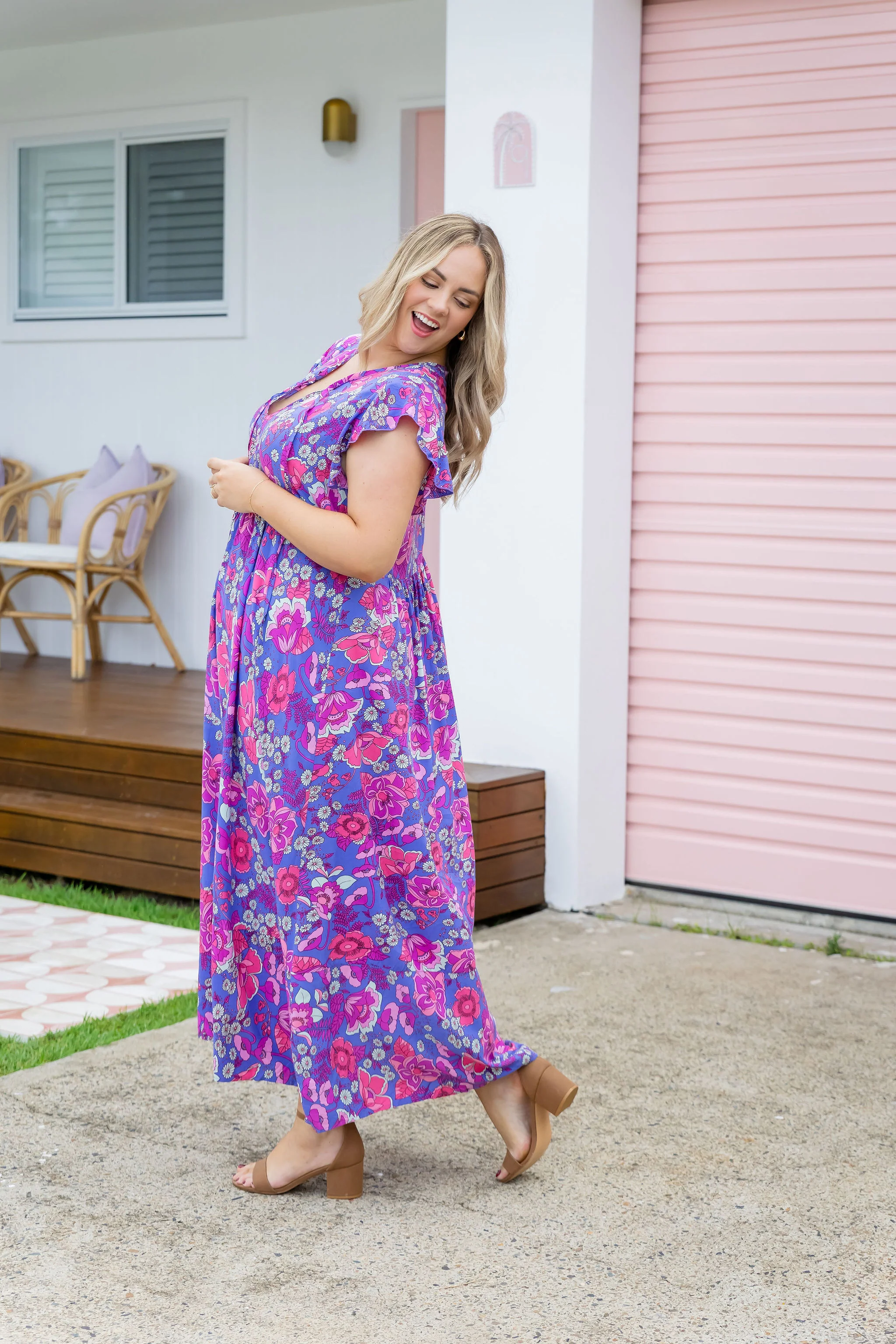 Carmody Purple Floral Maxi Dress - Image 11