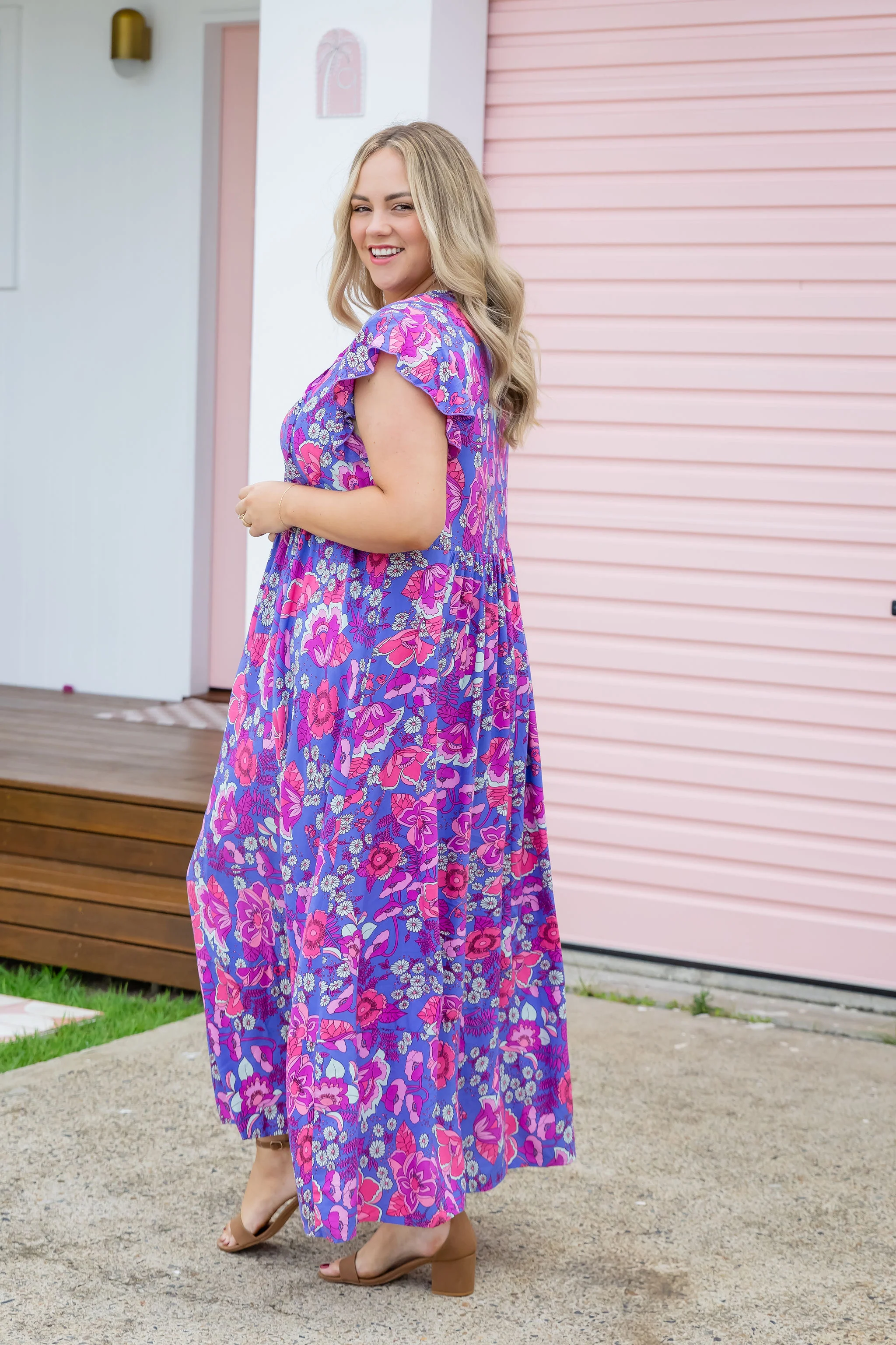 Carmody Purple Floral Maxi Dress - Image 13