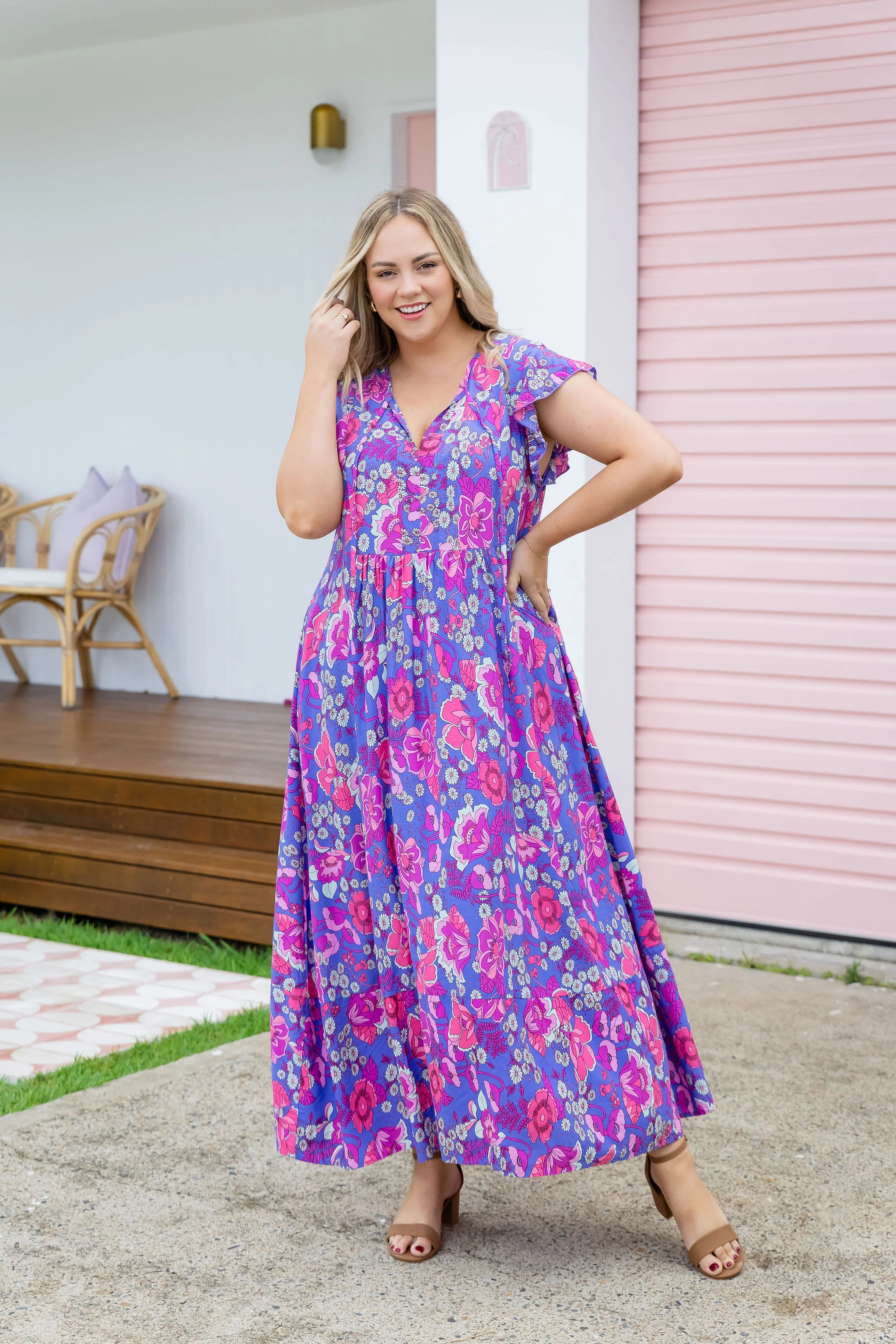 Carmody Purple Floral Maxi Dress - Image 7