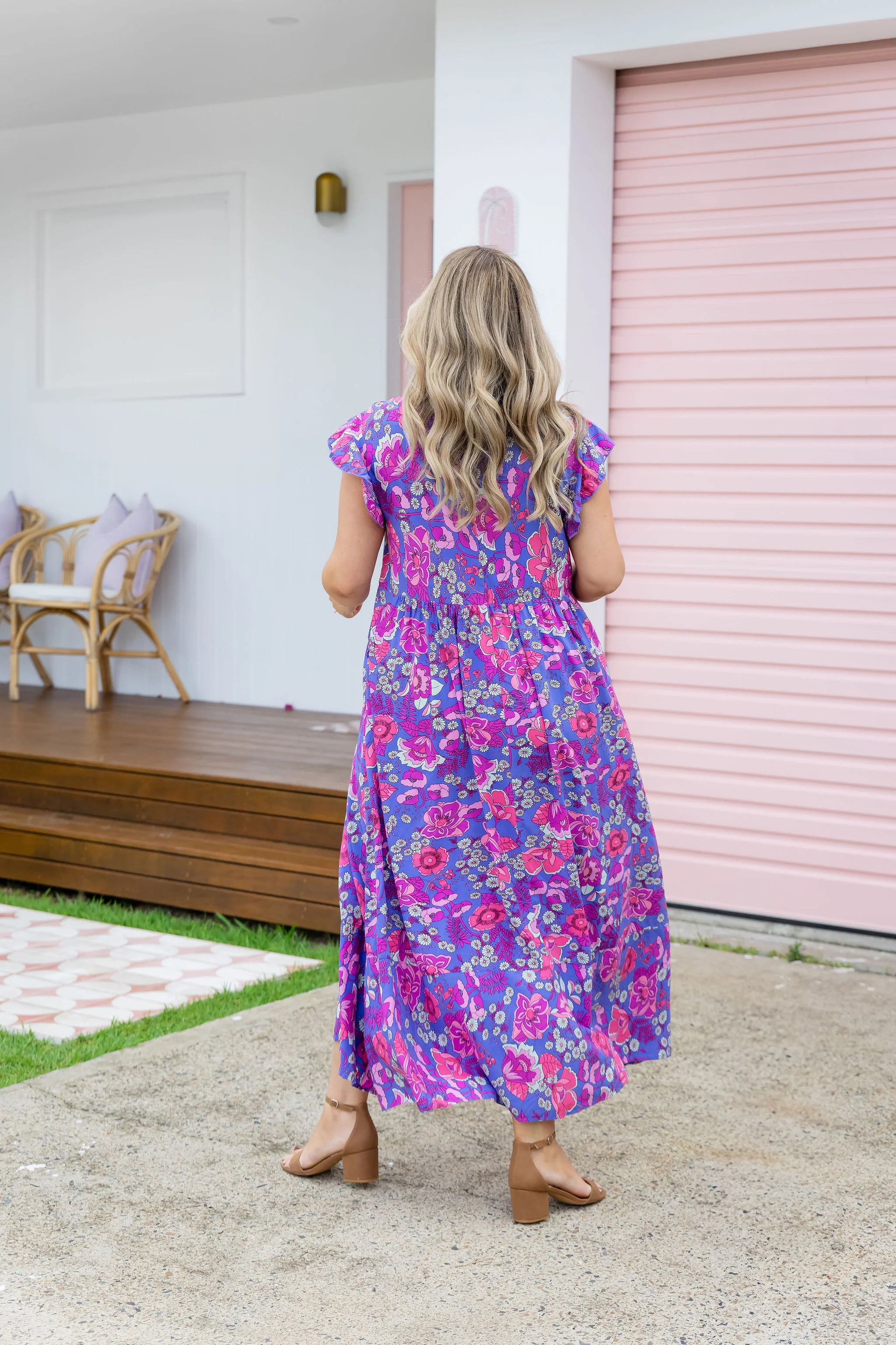 Carmody Purple Floral Maxi Dress - Image 9