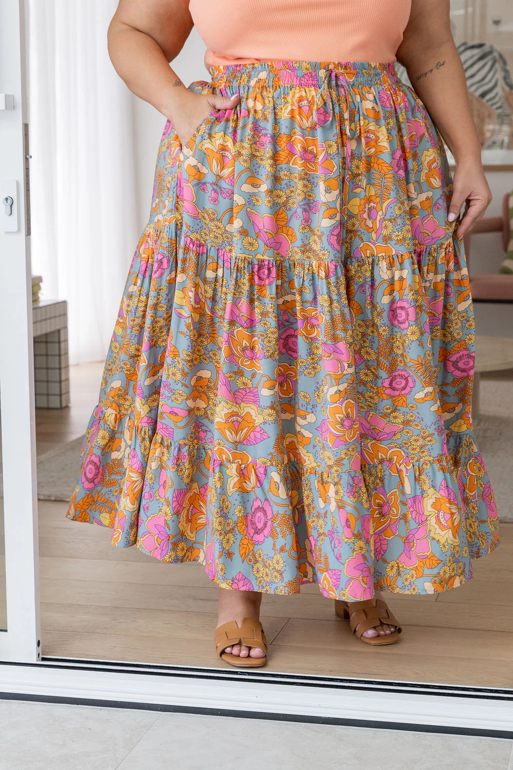 Carrie Skirt in Ash Mixed Floral - Image 10