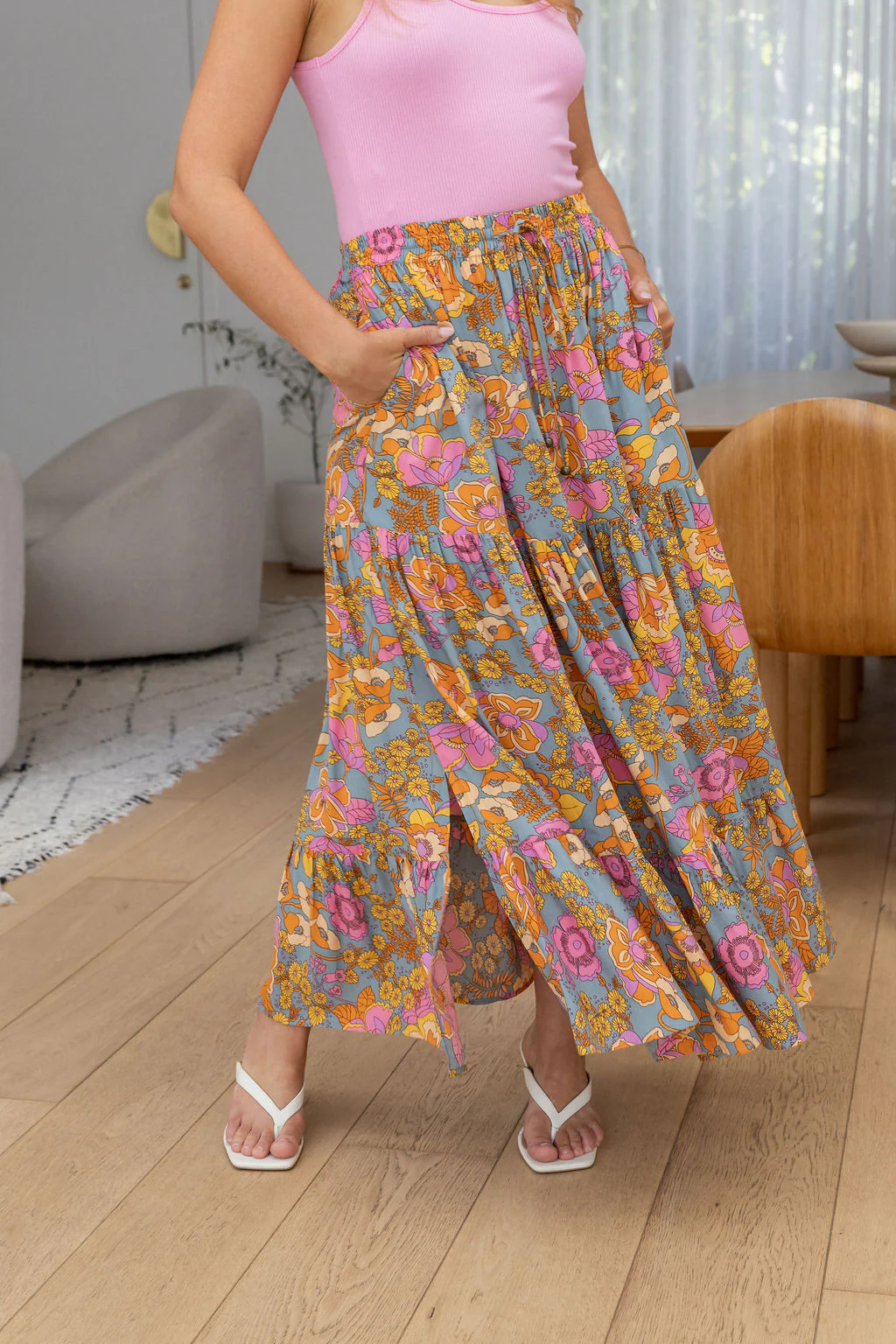 Carrie Skirt in Ash Mixed Floral - Image 12